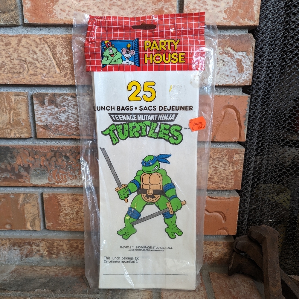 Teenage Mutant Ninja Turtles Lunch Bags - 1990 - Leonardo - Vintage - TMNT